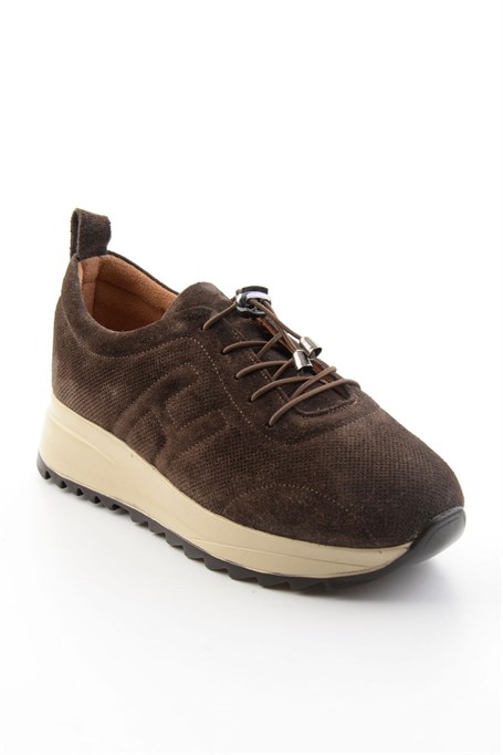 Kahve Süet Hakiki Deri Kadın Sneaker K01756709302
