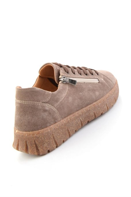 Kahve Süet Hakiki Deri Kadın Sneaker K01331200302