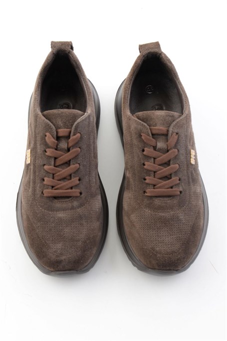 Kahve Süet Hakiki Deri Kadın Sneaker K01753000402