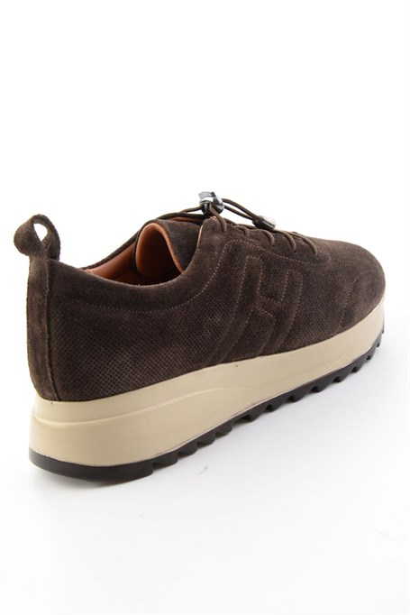 Kahve Süet Hakiki Deri Kadın Sneaker K01756709302