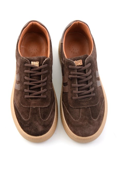 Kahve Süet Hakiki Deri Kadın Sneaker K01753222202