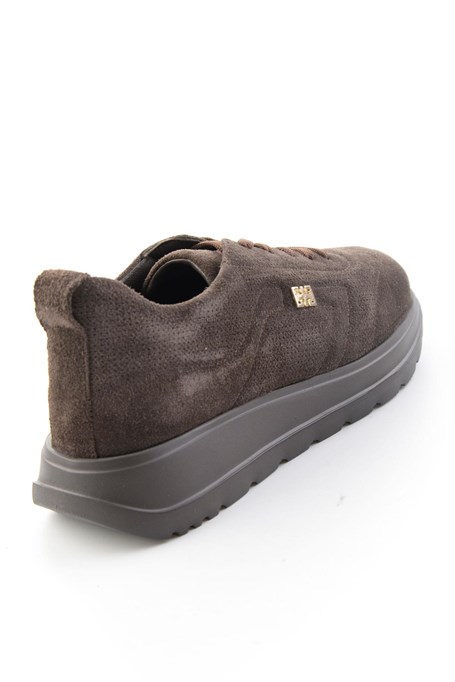 Kahve Süet Hakiki Deri Kadın Sneaker K01753000402