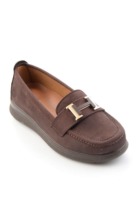 Kahve Süet  Kadın Loafer Ayakkabı K01536105972