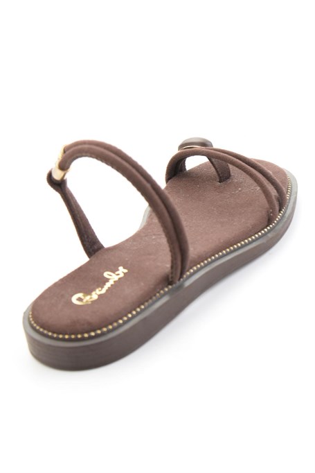 Kahve Süet  Kadın Sandalet K05826002372