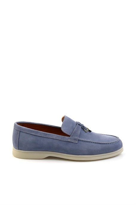 Kot Mavi Hakiki Deri Erkek Espadril E01079972602