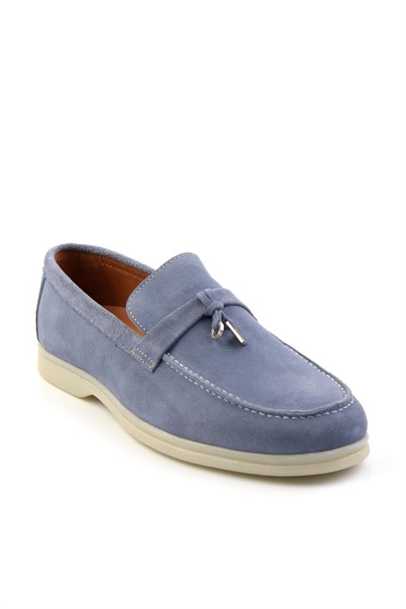 Kot Mavi Hakiki Deri Erkek Espadril E01079972602