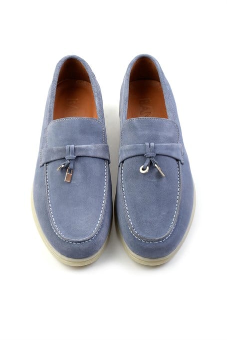 Kot Mavi Hakiki Deri Erkek Espadril E01079972602