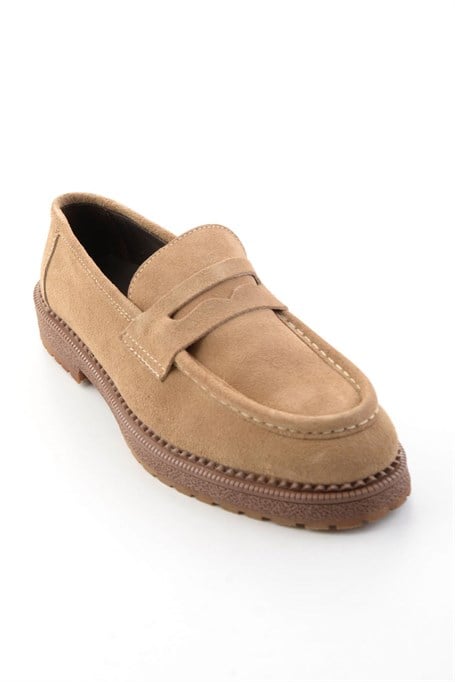 Kum Süet Hakiki Deri Erkek Loafer Ayakkabı E01698634102