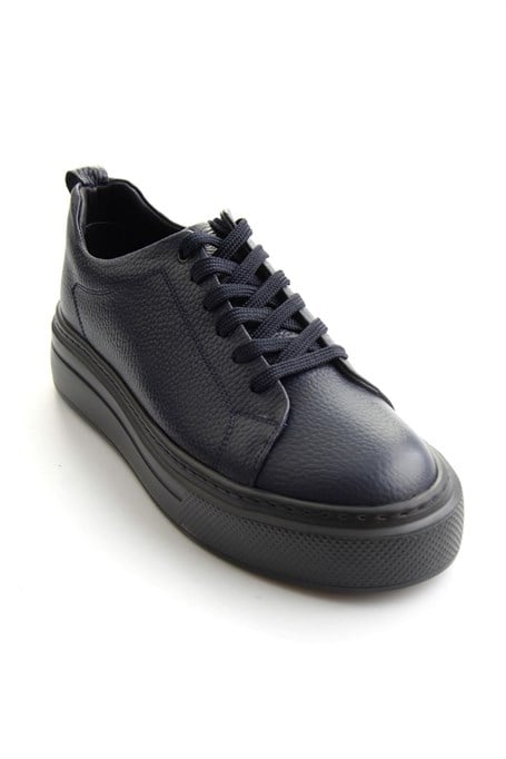 Lacivert Floter Hakiki Deri Erkek Sneaker E01089009540