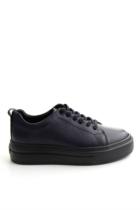 Lacivert Floter Hakiki Deri Erkek Sneaker E01089009540