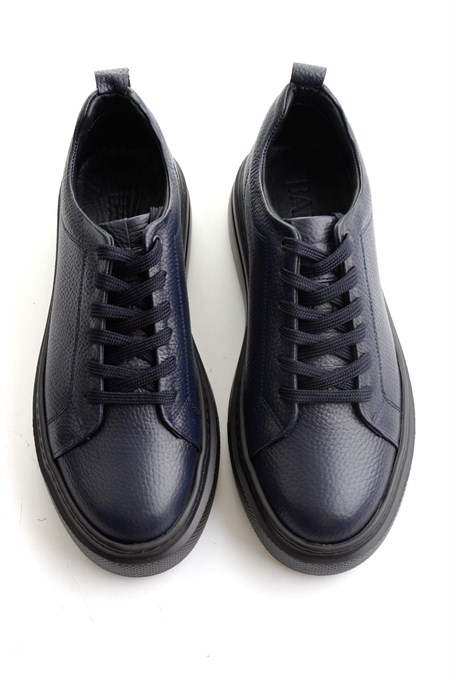 Lacivert Floter Hakiki Deri Erkek Sneaker E01089009540