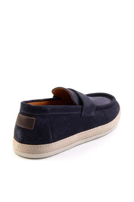 Lacivert Hakiki Deri Erkek Espadril E01901361702