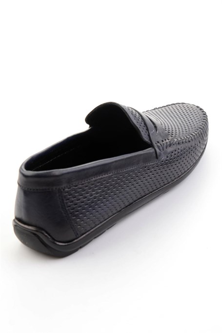Lacivert Hakiki Deri Erkek Loafer Ayakkabı E01697033003