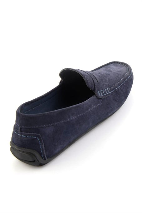 Lacivert Hakiki Deri Erkek Loafer Ayakkabı E01648582102