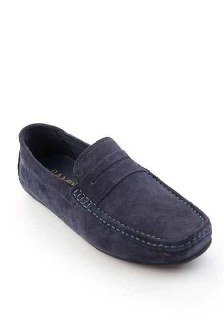 Lacivert Hakiki Deri Erkek Loafer Ayakkabı E01648582102