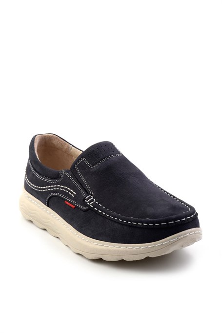Lacivert Hakiki Deri Erkek Loafer Ayakkabı E01076880201