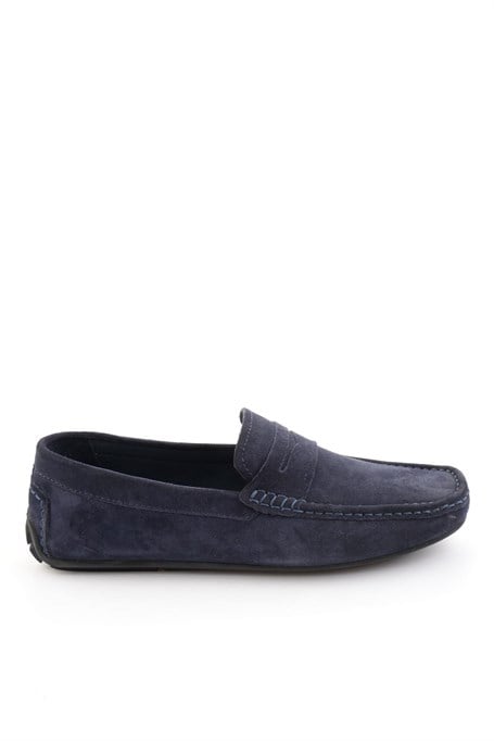 Lacivert Hakiki Deri Erkek Loafer Ayakkabı E01648582102