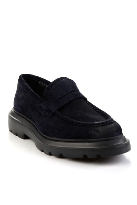 Lacivert Hakiki Deri Erkek Loafer Ayakkabı E01310113202
