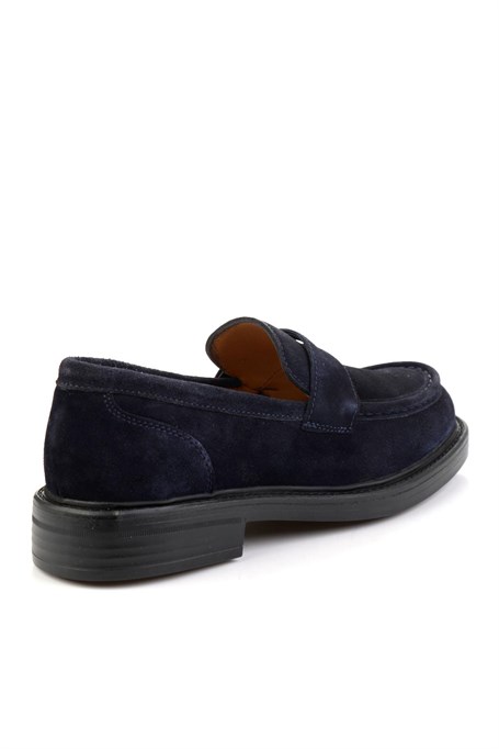 Lacivert Hakiki Deri Erkek Loafer Ayakkabı E01905003602