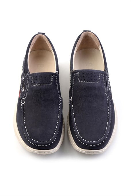 Lacivert Hakiki Deri Erkek Loafer Ayakkabı E01076880201