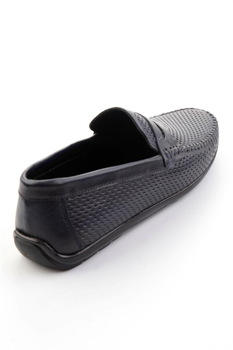 Lacivert Hakiki Deri Erkek Loafer Ayakkabı E01697033003