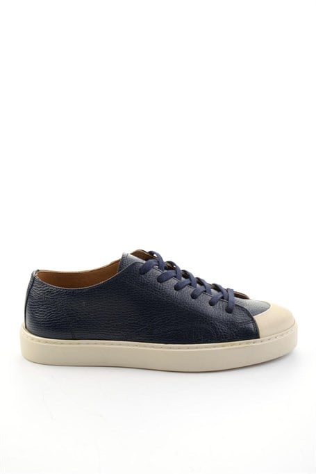 Lacivert Hakiki Deri Erkek Sneaker E01549003440