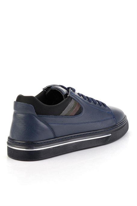 Lacivert Hakiki Deri Erkek Sneaker E01082011203