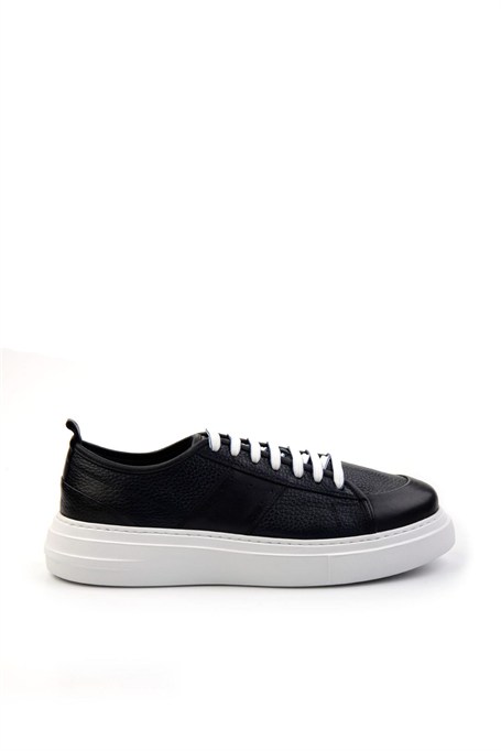 Lacivert Hakiki Deri Erkek Sneaker E01083018003
