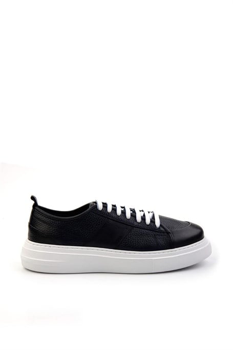 Lacivert Hakiki Deri Erkek Sneaker E01083018003
