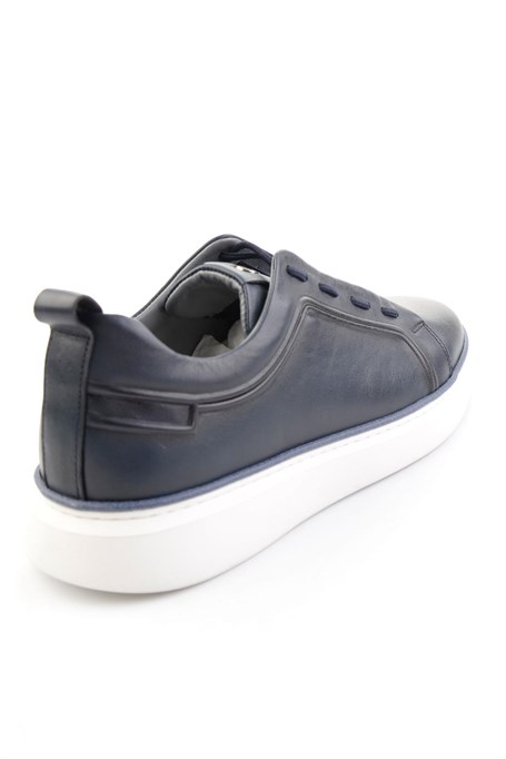 Lacivert Hakiki Deri Erkek Sneaker E01398028043