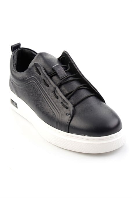 Lacivert Hakiki Deri Erkek Sneaker E01700178003