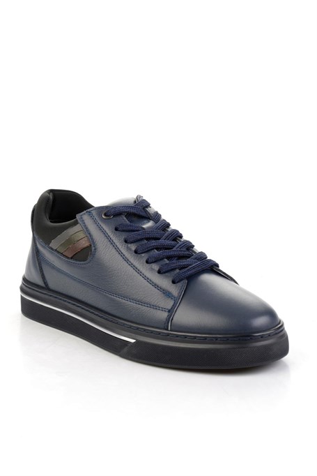Lacivert Hakiki Deri Erkek Sneaker E01082011203