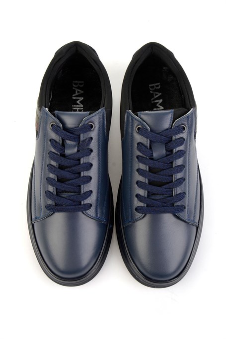 Lacivert Hakiki Deri Erkek Sneaker E01082011203