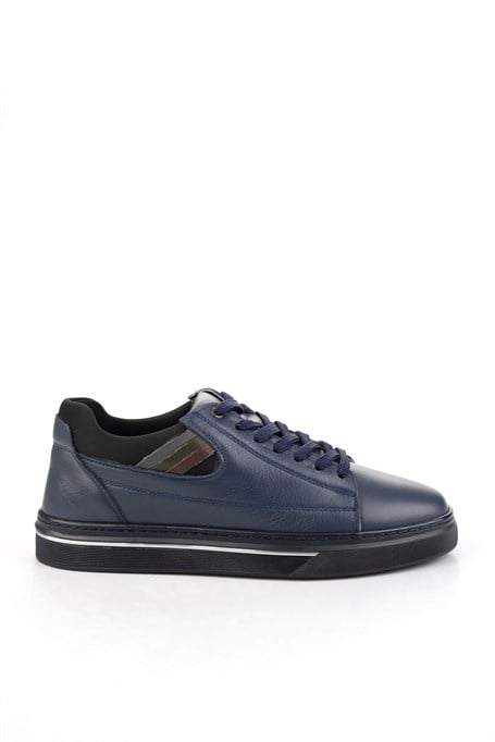 Lacivert Hakiki Deri Erkek Sneaker E01082011203