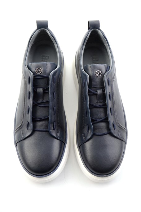 Lacivert Hakiki Deri Erkek Sneaker E01398028043