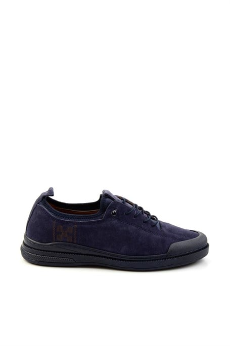 Lacivert Hakiki Deri Erkek Sneaker E01084240802