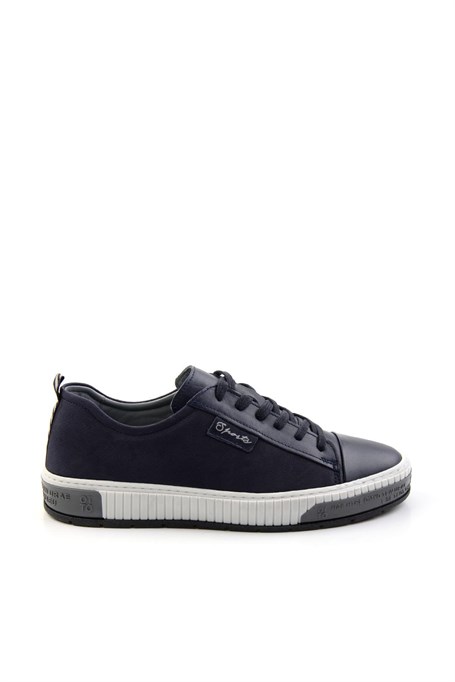 Lacivert Hakiki Deri Erkek Sneaker E01018033543