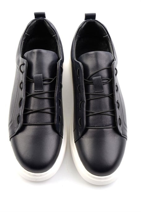 Lacivert Hakiki Deri Erkek Sneaker E01700178003