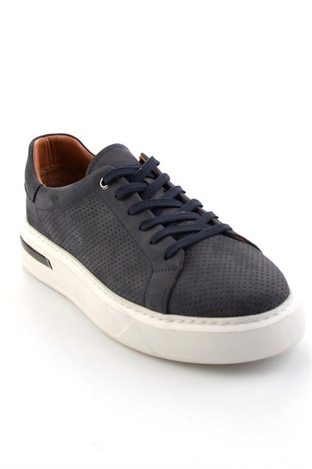 Lacivert Hakiki Deri Erkek Sneaker E01396200701