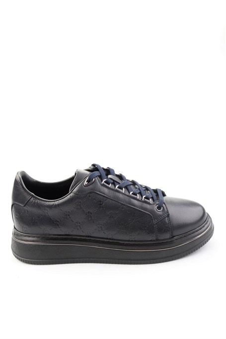 Lacivert Hakiki Deri Erkek Sneaker E01398023103