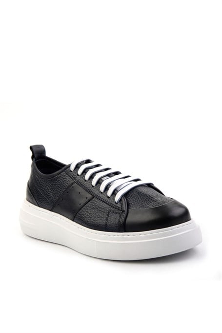 Lacivert Hakiki Deri Erkek Sneaker E01083018003
