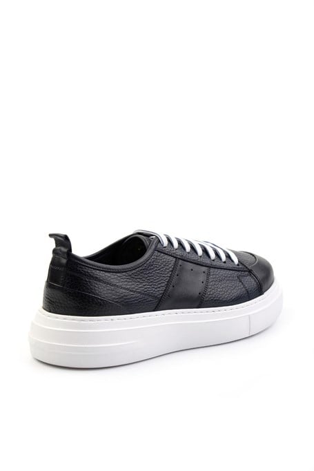 Lacivert Hakiki Deri Erkek Sneaker E01083018003