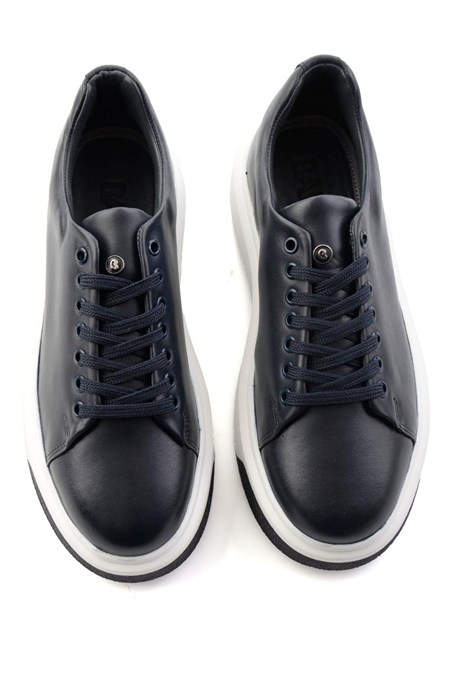 Lacivert Napa Hakiki Deri Erkek Sneaker E01401021443