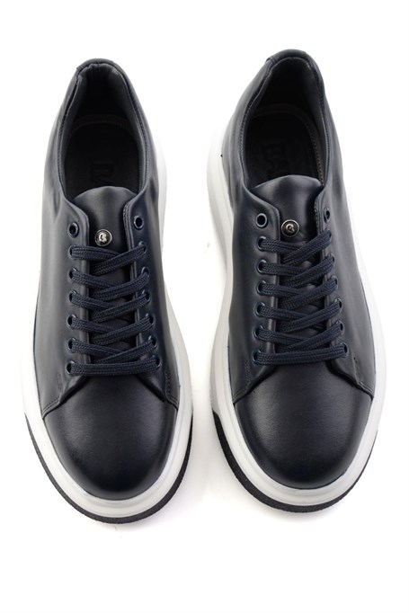 Lacivert Napa Hakiki Deri Erkek Sneaker E01401021443