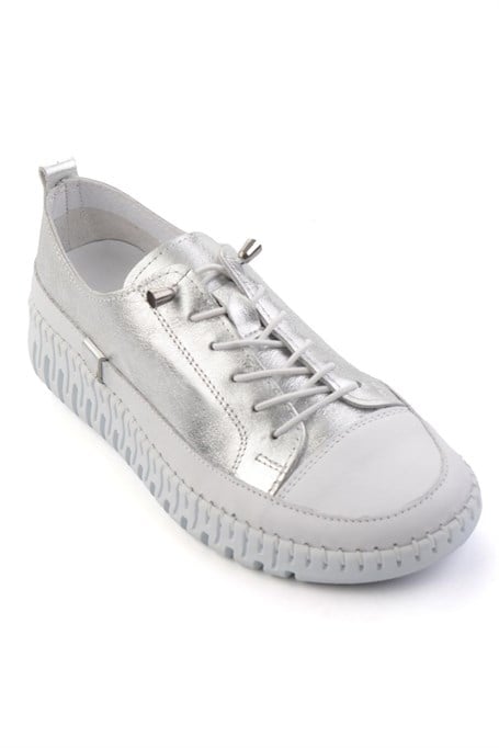Lame Hakiki Deri Kadın Sneaker K01045250303