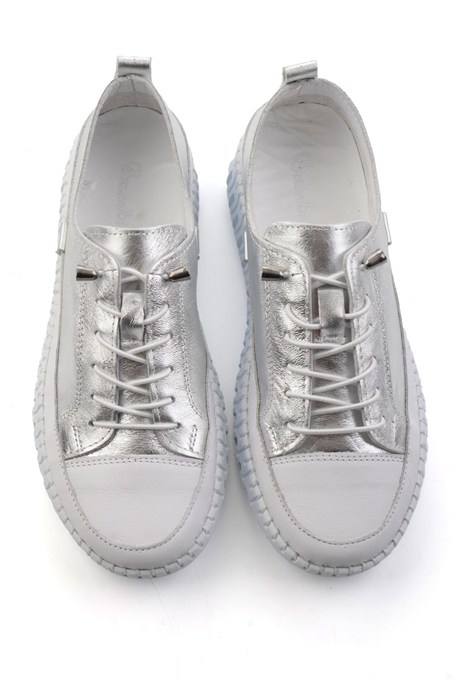Lame Hakiki Deri Kadın Sneaker K01045250303