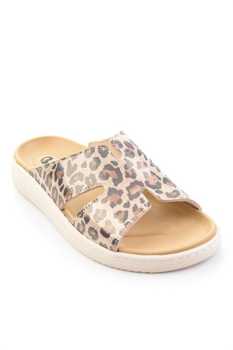 Leopar Hakiki Deri Kadın Terlik K04694025003