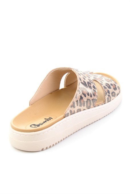 Leopar Hakiki Deri Kadın Terlik K04694025003