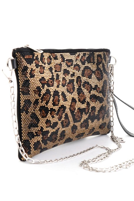 Leopar Taşlı  Kadın Abiye Çanta C06173101387