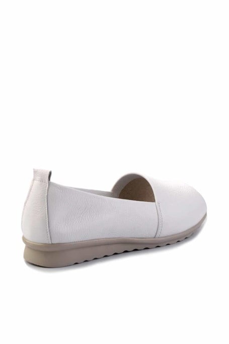 Mat Beyaz Hakiki Deri Kadın Espadril K01582664003